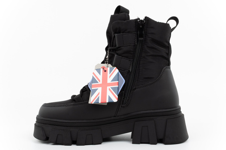 Lee Cooper buty zimowe damskie czarne ocieplane botki na zamek