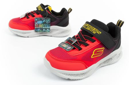 Buty sportowe dziecięce Skechers S Lights-Meteor [401495N/RDBK] LED