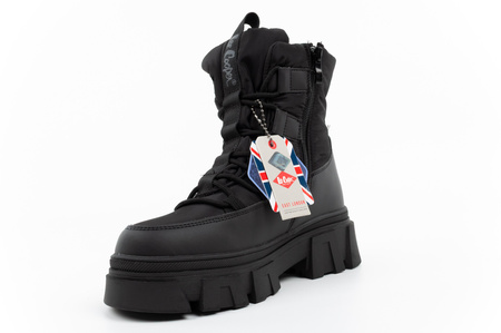 Lee Cooper buty zimowe damskie czarne ocieplane botki na zamek